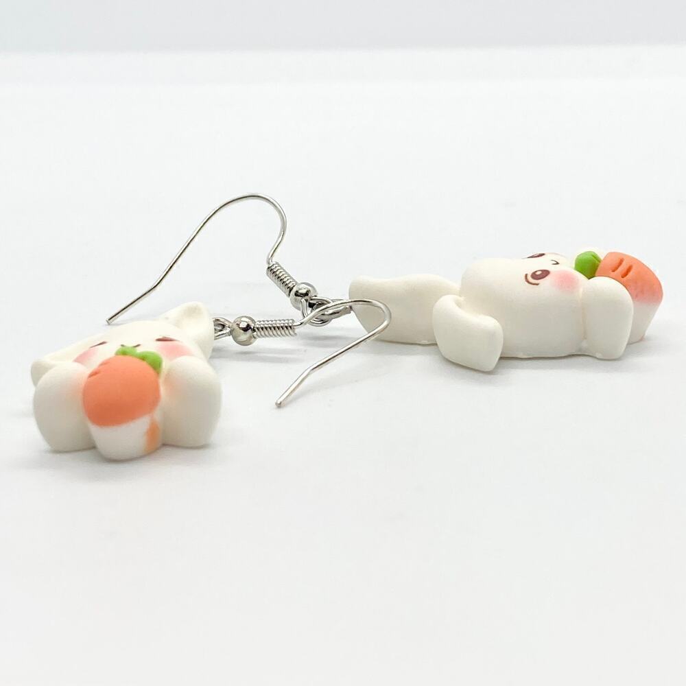 Bunny Rabbit Carrot Dangle Earring Pair - Picture 5 of 10